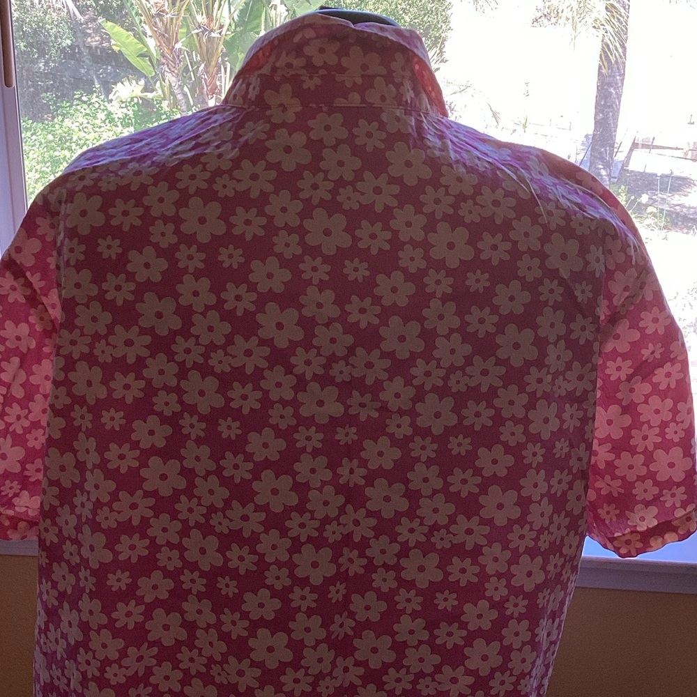 Divided Pink Floral Women’s Button Down Shirt - Picture 4 of 6